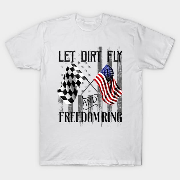 American Flag 4th Of July Dirt Bike Motocross Racing T-Shirt by Macy XenomorphQueen